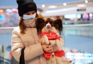 Девушка в защитной маске в торговом центре "Миля". Сергей Пятаков / РИА Новости