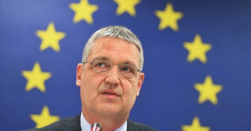 Посол Европейского Союза в РФ Маркус Эдерер во время презентации приоритетов председательства Хорватии в Совете Европейского союза, проходящей в представительстве Европейского Союза в Москве. Сергей Мамонтов / РИА Новости